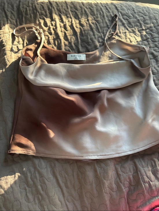 Babaton Tops - Babaton Satin Cowl Neck Camisole in Taupe/Light Taupe